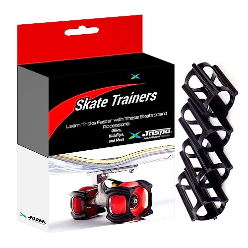Jaspo Skate Trainers Wheel stoppers for Roller Skates and Skateboards for Beginners & learners to Learn Tricks-Safe, and Easy- Ollies, Kickflips and More- All Ages(Black) (Skate Trainer-Pack of 4pcs) - Image 2
