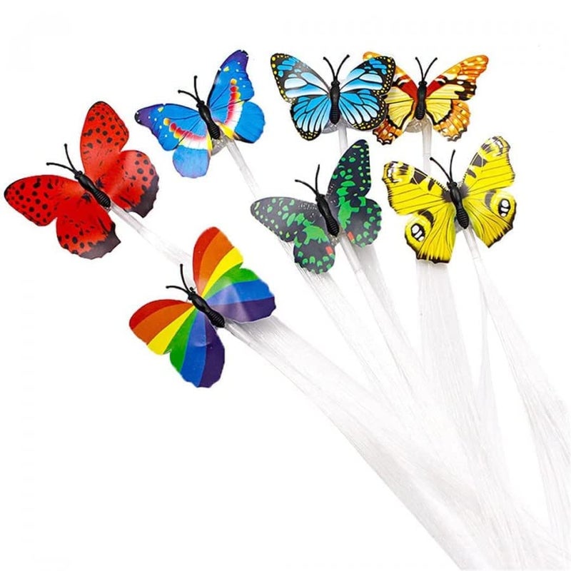 B-LADY BLADY 10Pcs Butterfly LED Fairy Hair Clips For Dark Party Neon Rave Accessories for Women Girls - Image 1