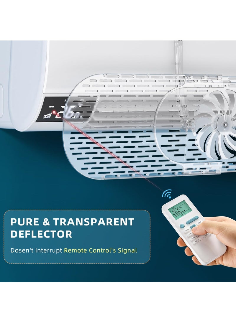 Adjustable Air Conditioner Deflector, Retractable AC Vent Deflector with Mini Fans, Anti Direct Blowing Wind Shield for Split Air Conditioners, Enhanced Indoor Air Circulation - Image 5