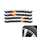 Qurbuns 4 PCS Wheel Rim Protector Stickers 3D Tricolor Flag Emblem Rim Protector Strips AntiScratch Wheel Decorative Sticker Universal for Most Vehicles Carbon Fiber - Image 2