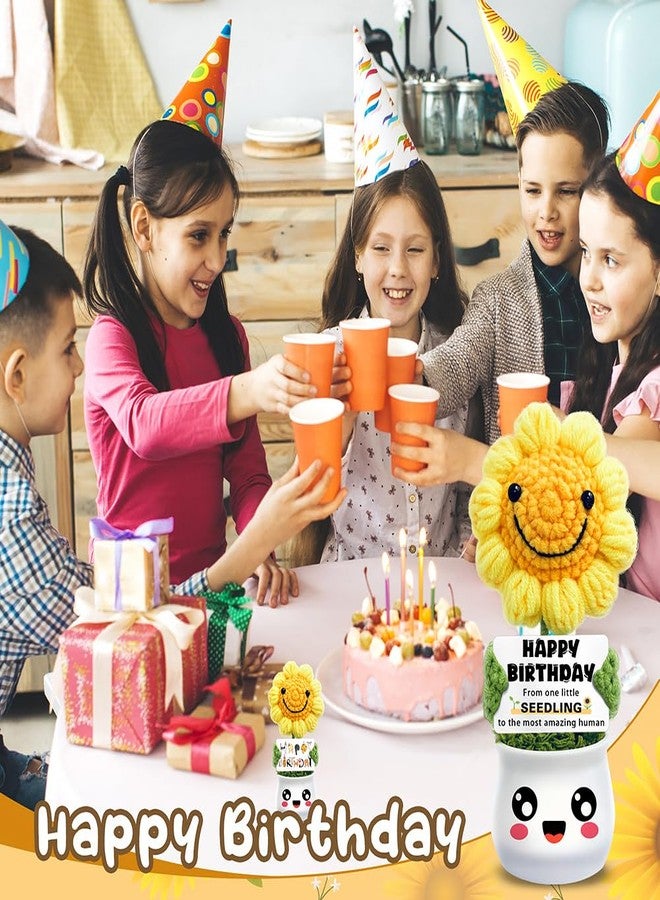 Iznomo هدايا عيد ميلاد، زهرة عباد الشمس الكروشيه الإيجابية - "من بذرة إلى إنسان رائع" تذكار زهرة عباد الشمس للنساء والأخوات والمراهقات والأطفال | رفيق مكتبي يدوي الصنع، رفيق دعم عاطفي من الكروشيه - Image 2