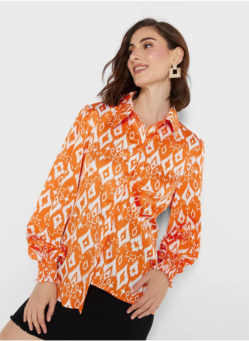 Ginger Aztec Print Boho Style Shirt