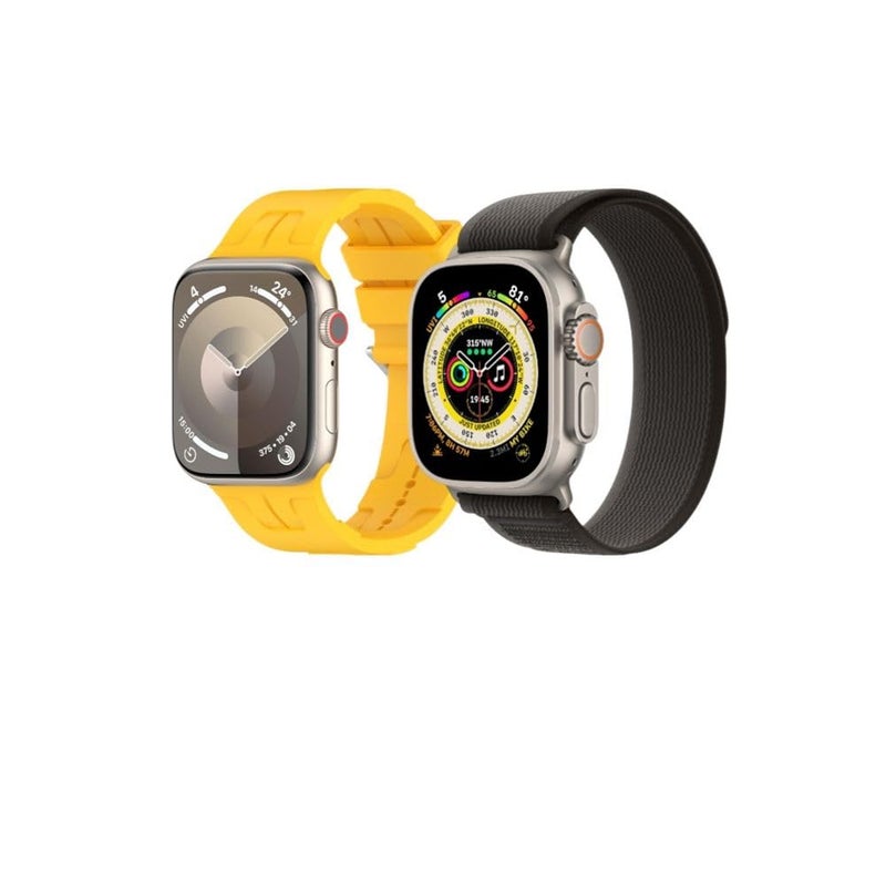 BURAQ 2-Pack Sports Strap Compatible with Apple Watch 49/46/45/44/42mm – Series Ultra 2/Ultra/9/8/7/6/5/4/3/2/1/SE – Model #0798 - Image 2