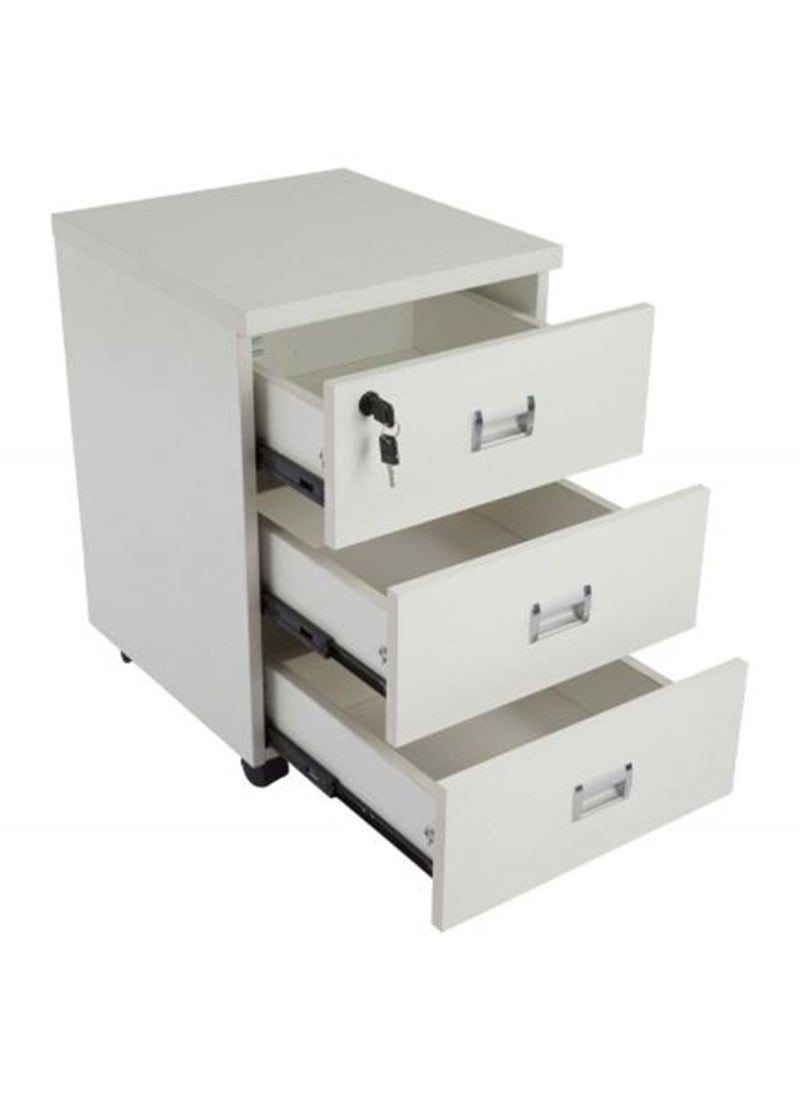 Mahmayi - Mahmayi Modern Executive Reception Desk, Office Reception Desk with Glass top and Lockable Drawers - 140cm - White - Image 1