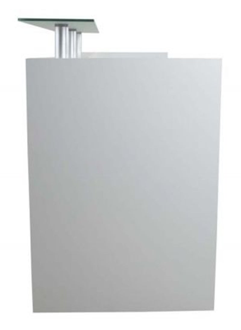 Mahmayi - Mahmayi Modern Executive Reception Desk, Office Reception Desk with Glass top and Lockable Drawers - 140cm - White - Image 1