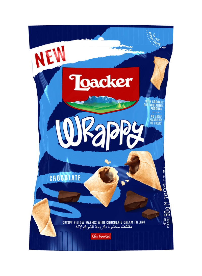 Loacker Wrappy Crispy Wafers With Chocolate Cream 50g - Image 1