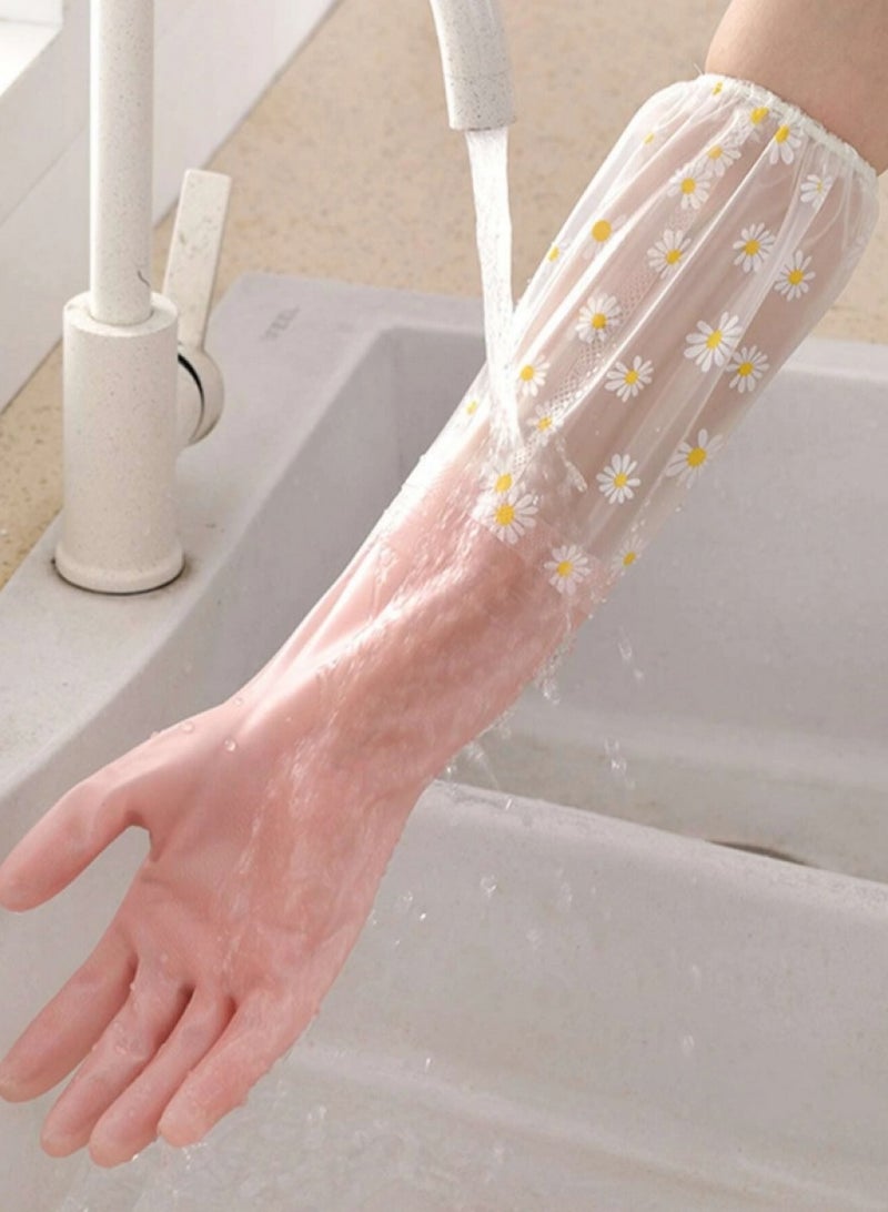 A Pair of Heat Insulated Cleaning Gloves, Waterproof and Slip Resistant, for Kitchen Bathroom Home Gardening Painting Household Tools, One Size - Image 1