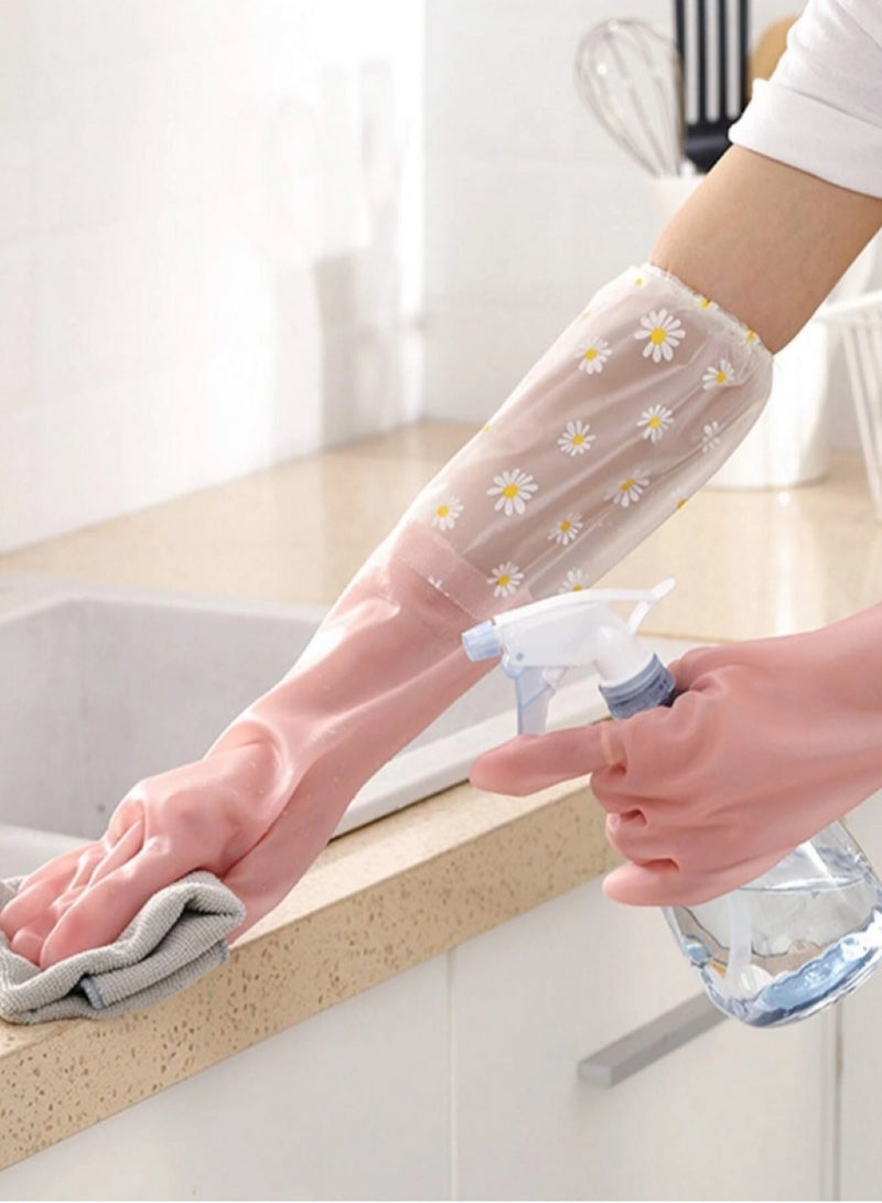 A Pair of Heat Insulated Cleaning Gloves, Waterproof and Slip Resistant, for Kitchen Bathroom Home Gardening Painting Household Tools, One Size - Image 2