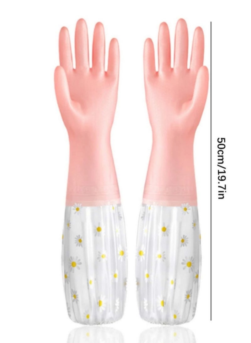 A Pair of Heat Insulated Cleaning Gloves, Waterproof and Slip Resistant, for Kitchen Bathroom Home Gardening Painting Household Tools, One Size - Image 3