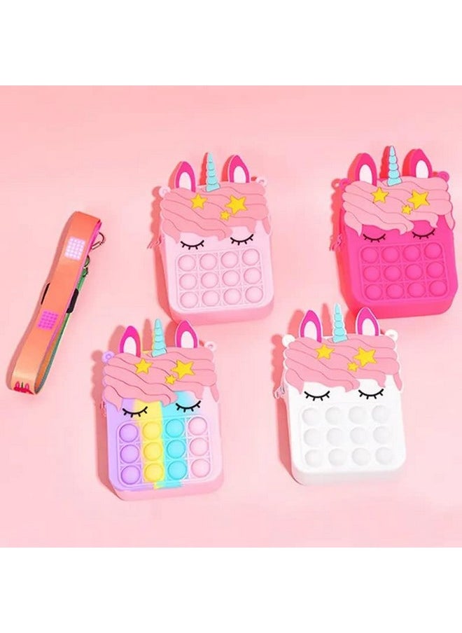 Manos Sling Bag Unicorn Fidget Toy Bag with Pop It Bubble Sensory Toy, Multicolour, Set of 4  - Image 2