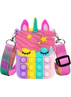 Manos Sling Bag Unicorn Fidget Toy Bag with Pop It Bubble Sensory Toy, Multicolour, Set of 4  - Image 3