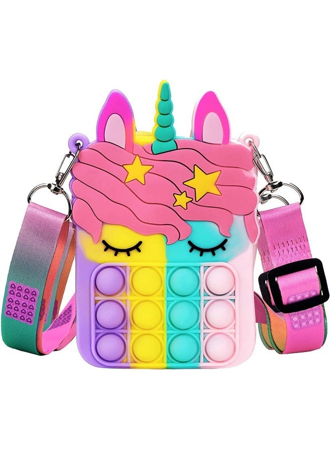 Manos Sling Bag Unicorn Fidget Toy Bag with Pop It Bubble Sensory Toy, Multicolour, Set of 4  - Image 3