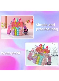 Manos Sling Bag Unicorn Fidget Toy Bag with Pop It Bubble Sensory Toy, Multicolour, Set of 4  - Image 5