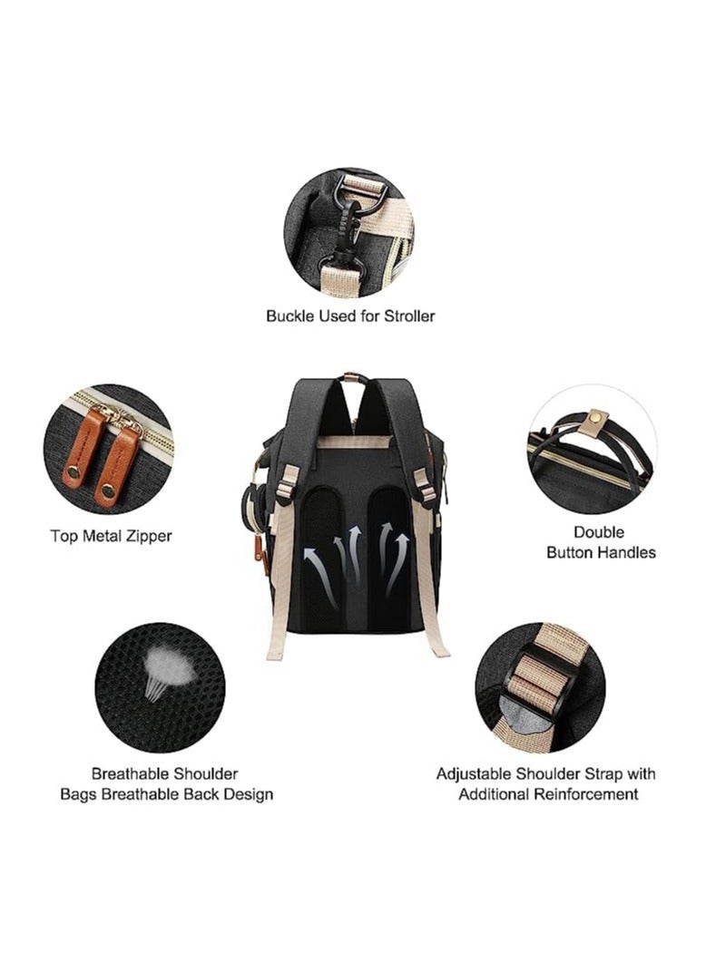 Baby Multifunctional Diaper Bag Backpack with Multi Purpose Pockets and Small Pacifier Case for Mom and Dad Travel Diaper Backpack Bag  - Image 2