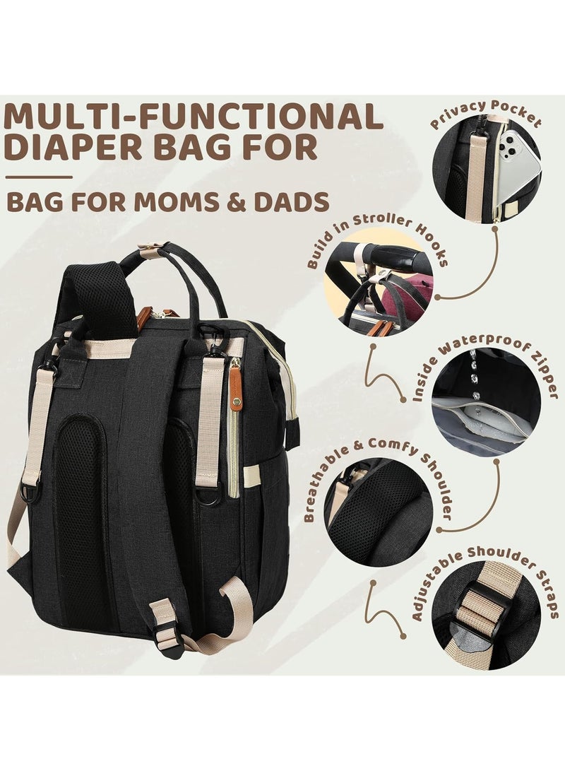Baby Multifunctional Diaper Bag Backpack with Multi Purpose Pockets and Small Pacifier Case for Mom and Dad Travel Diaper Backpack Bag  - Image 4