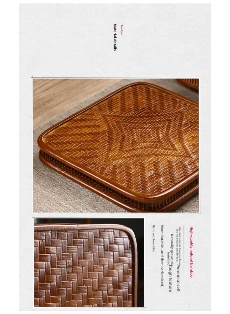 Bamboo woven square hollow storage box hollow decorative box - Image 4