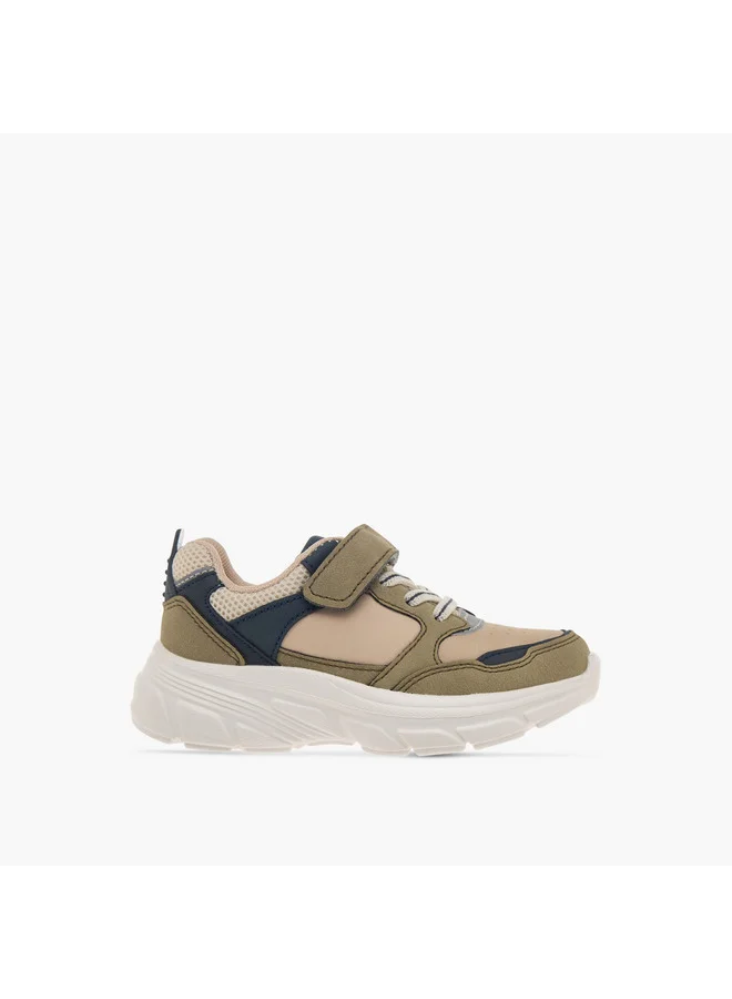 LBL by Shoexpress Boys Panelled Sneakers with Hook and Loop Closure