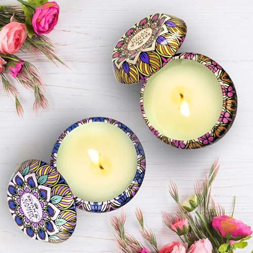 BRYAN  CANDY Bryan & Candy Scented Candles Gift Set for Men & Women,60gm Each Soy Wax Eco-Friendly Printed Tin, Pack of 2 (Lavender Citrus & Bulgarian Rose) - Image 5