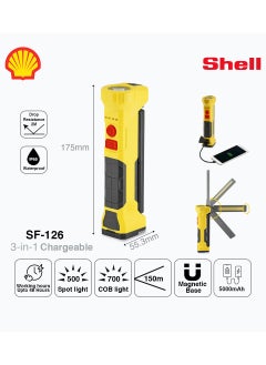 Shell Swivel Light- Cob Work Light Rotates 180 ° Vertically And 360 ° Horizontally With Power Bank - Built-In  - Image 2