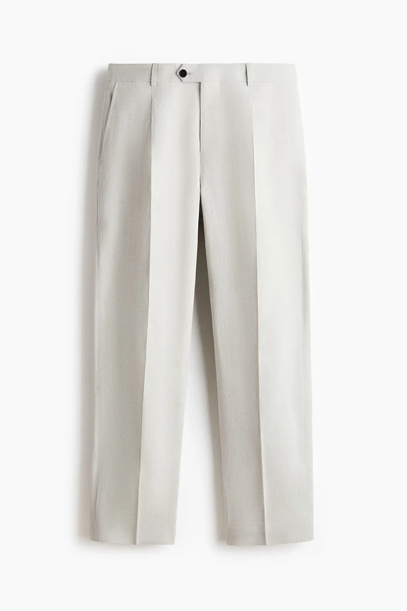 H&M Regular Fit Linen-blend suit trousers
