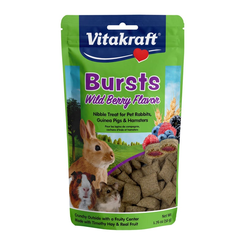 Vitakraft Bursts Small Animal Treats - Wild Berry Snacks - for Rabbits, Guinea Pigs, and Hamsters 1.76 Ounce (Pack of 1) - Image 1