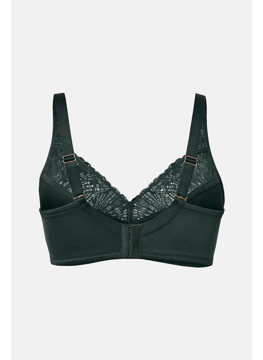 Tchibo Women Non Padded No Underwire Lace Bra, Green  - Image 2