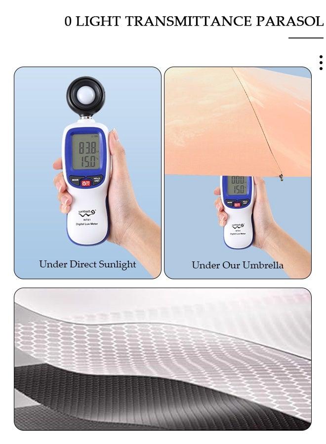 DUNISO Windproof Folding Travel Umbrella, Anti-UV Sun Protection Rainproof Umbrella, Compact Portable Windproof Umbrella for Women's - Image 5