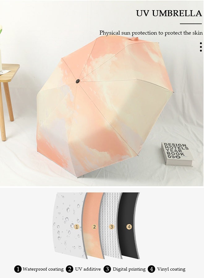 DUNISO Windproof Folding Travel Umbrella, Anti-UV Sun Protection Rainproof Umbrella, Compact Portable Windproof Umbrella for Women's - Image 4