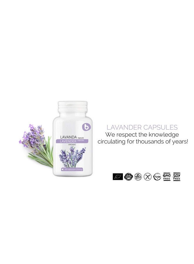 B. Organic Lavender Capsules - Lavender Pills for Relaxation and Balance - Calming Pills for Humans to Support a Calm Mind and Body - Natural Supplement - GMO-Free, Gluten-Free - 90 Vegan Capsules - Image 5