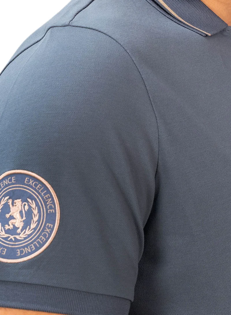 جيوردانو بولو رجالي بقصة ضيقة وأكمام قصيرة مع تطريز