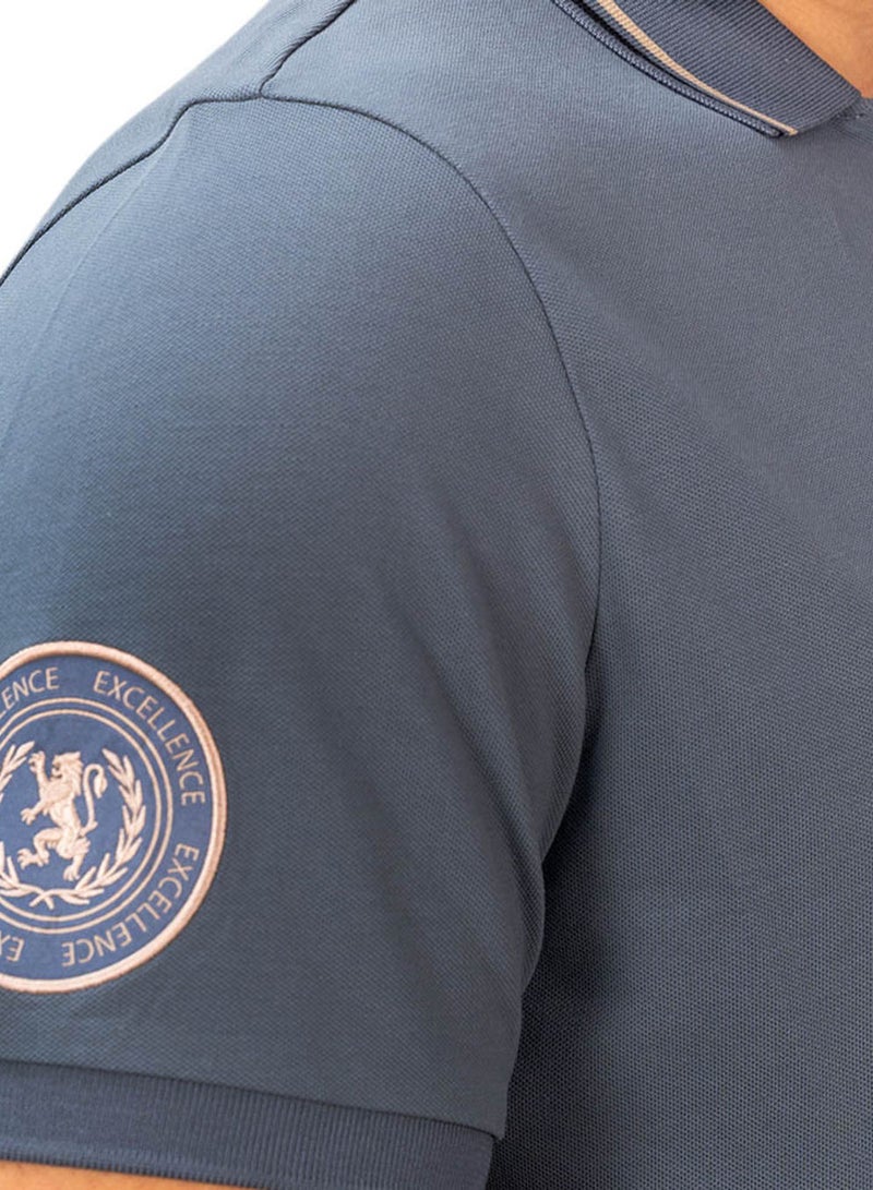 GIORDANO Men's Slim Fit Short Sleeve Polo with Embroidery - Image 2