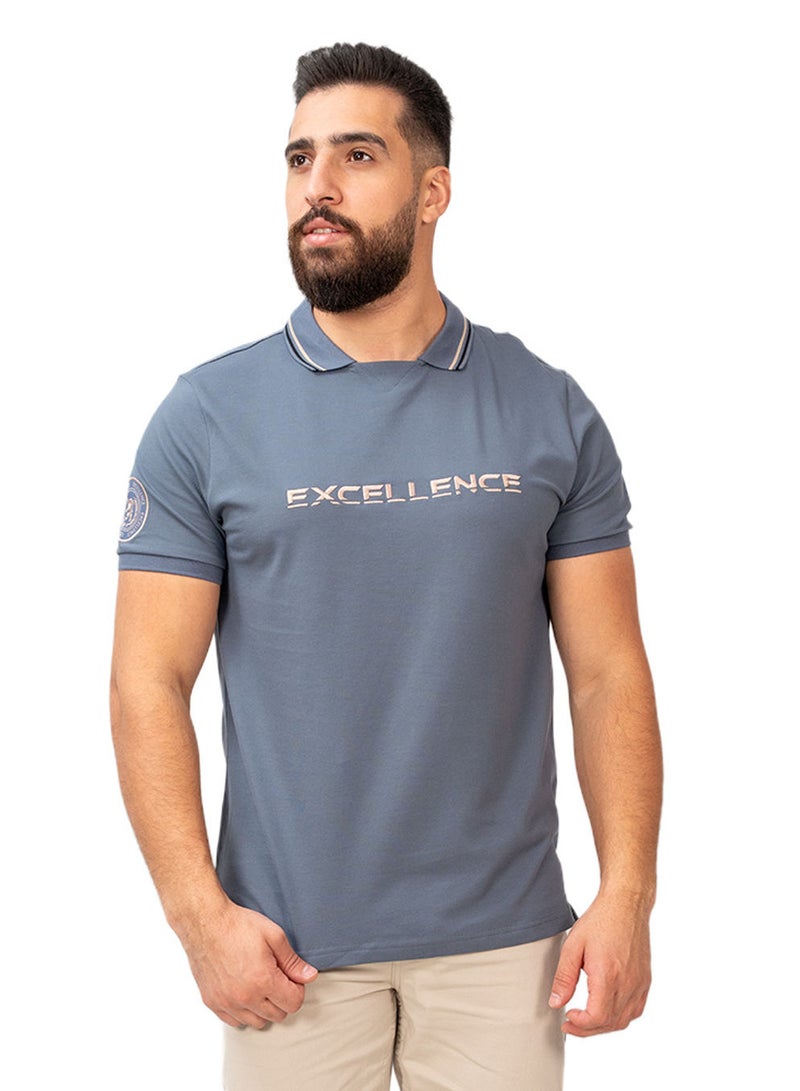 GIORDANO Men's Slim Fit Short Sleeve Polo with Embroidery - Image 1