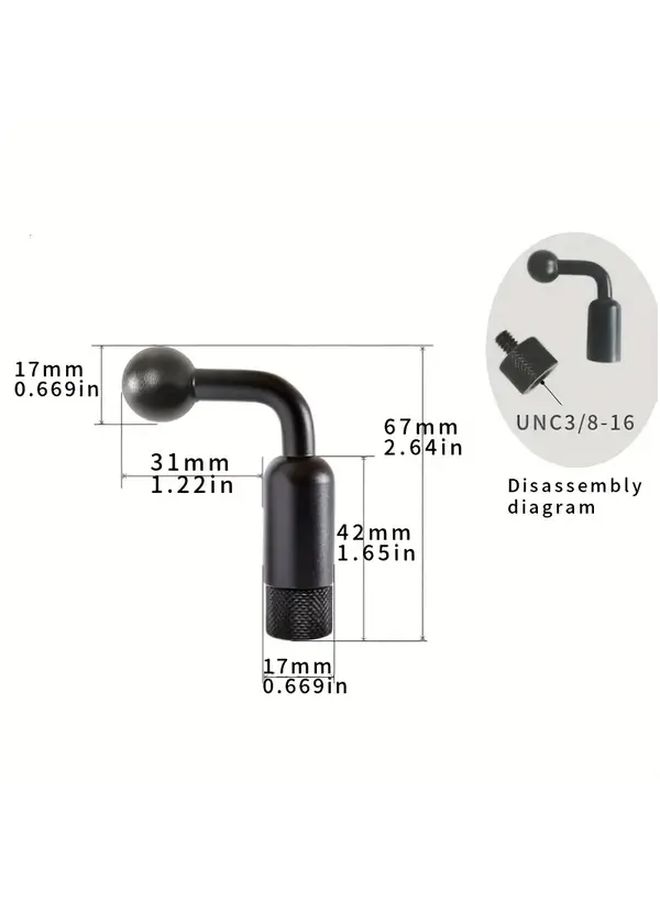 17mm Elbow To 1 4 Male Black Aluminum Alloy Camera Adapter Screw Set - Image 4
