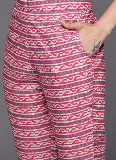 Libas Embroidered Straight Fit Kurta and Printed Trousers with Dupatta Set by Styli  - Image 5
