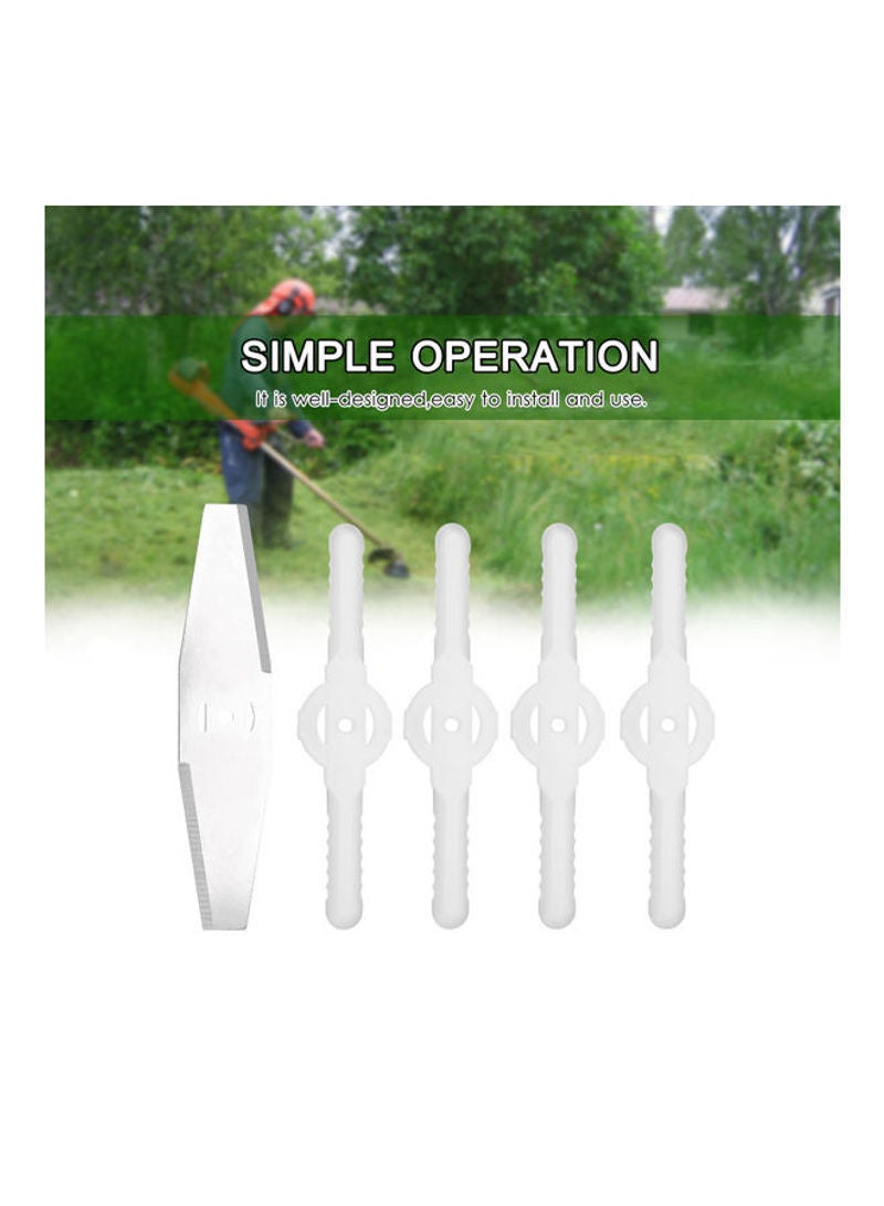 NIBEMINENT 5-Piece Lawn Mower Grass Trimmer Weeder Blades Set White And Silver 14cm - Image 5