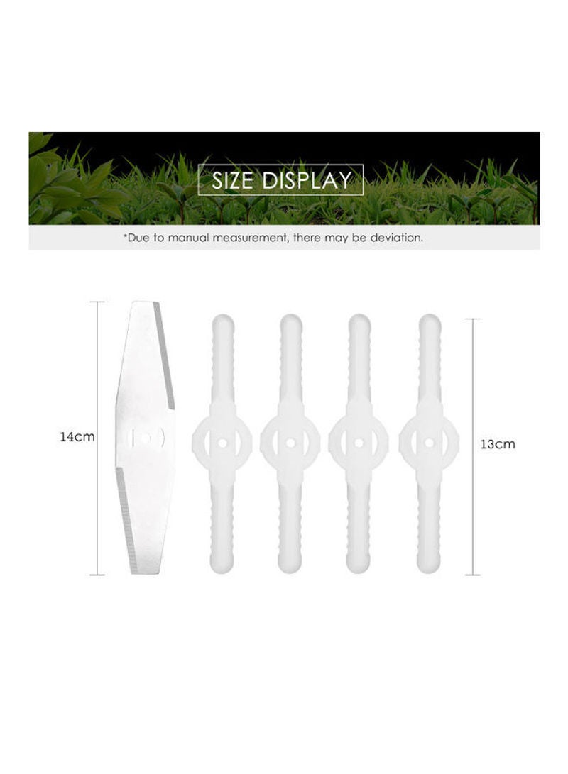 NIBEMINENT 5-Piece Lawn Mower Grass Trimmer Weeder Blades Set White And Silver 14cm - Image 3