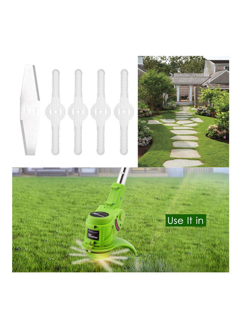 NIBEMINENT 5-Piece Lawn Mower Grass Trimmer Weeder Blades Set White And Silver 14cm - Image 4