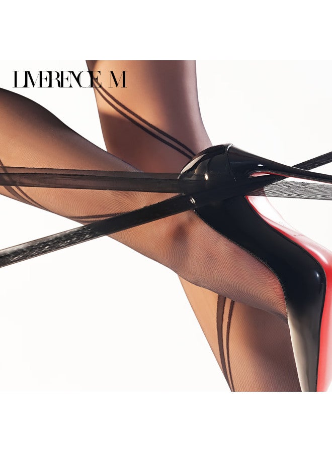 Limerence M Ultra-thin T-crotch Stockings Black Silk Smooth Women's Socks Off-white 1 Pair M - T-crotch Open Crotch - Image 2