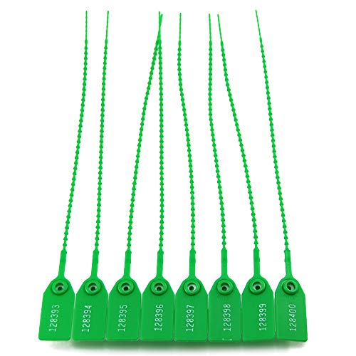EASY Plastic Security Seals Tamper Evident Tags Self Locking Zip Ties Numbered Pull Tight Signage 250mm for Fire Extinguisher Truck Pack of 100 (Green) - Image 5