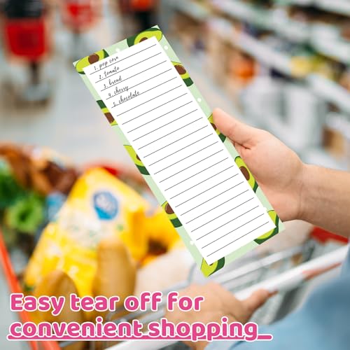 Thboxes 4 Pack Magnetic Note Pad for Fridge, Totally 200 Sheets Grocery List Magnet Pad for Refrigerator Magnetic Shopping List Pad with Pen Holder（Fruit Design） - Image 3