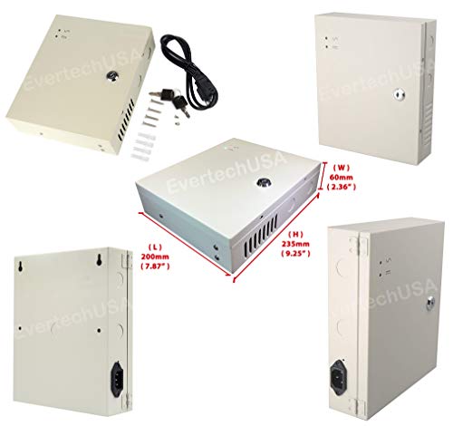 Evertech 16 Channel 12 Volt DC Output CCTV Distributed Power Supply Box for Security Camera with 18 Pcs. DC Male Pigtail - Image 3