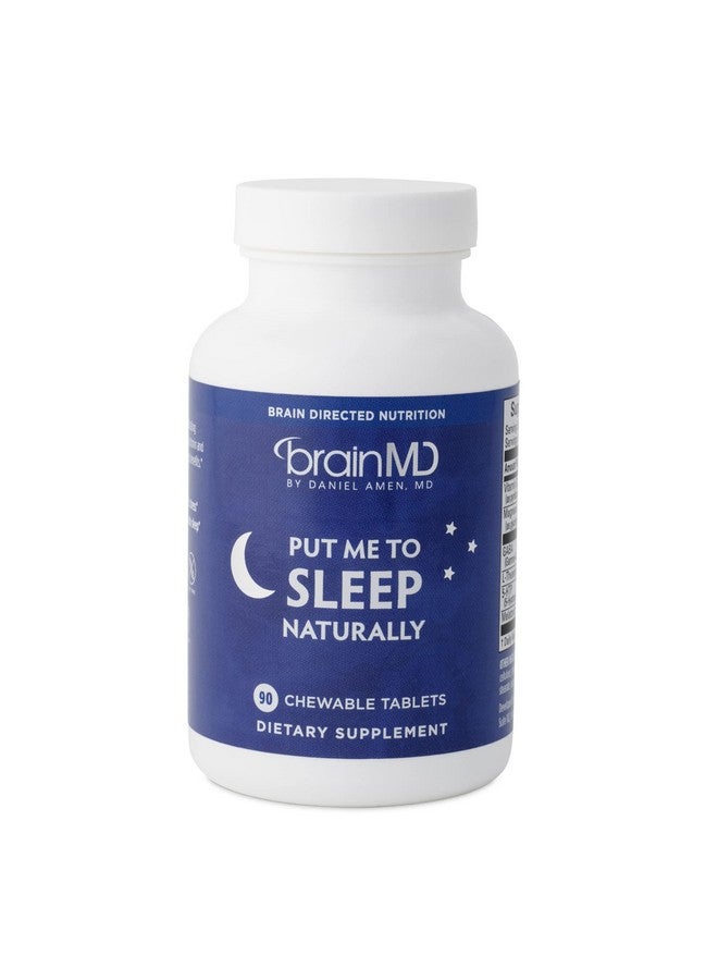 برينمد BRAINMD يساعدني على النوم بشكل طبيعي - 90 قرصًا للمضغ - مع الميلاتونين، وL-Theanine، والمغنيسيوم، وGABA، وفيتامين B6، و5-HTP - خالٍ من الغلوتين - 45 حصة - Image 1