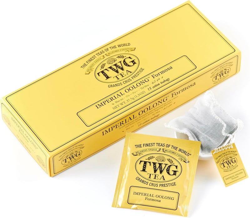 TWG Tea Imperial Oolong - Sweet & Fruity Oolong Tea Gift Set with 15 Hand Sewn Cotton Teabags - Image 1
