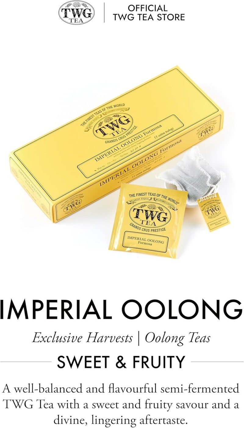 TWG Tea Imperial Oolong - Sweet & Fruity Oolong Tea Gift Set with 15 Hand Sewn Cotton Teabags - Image 3