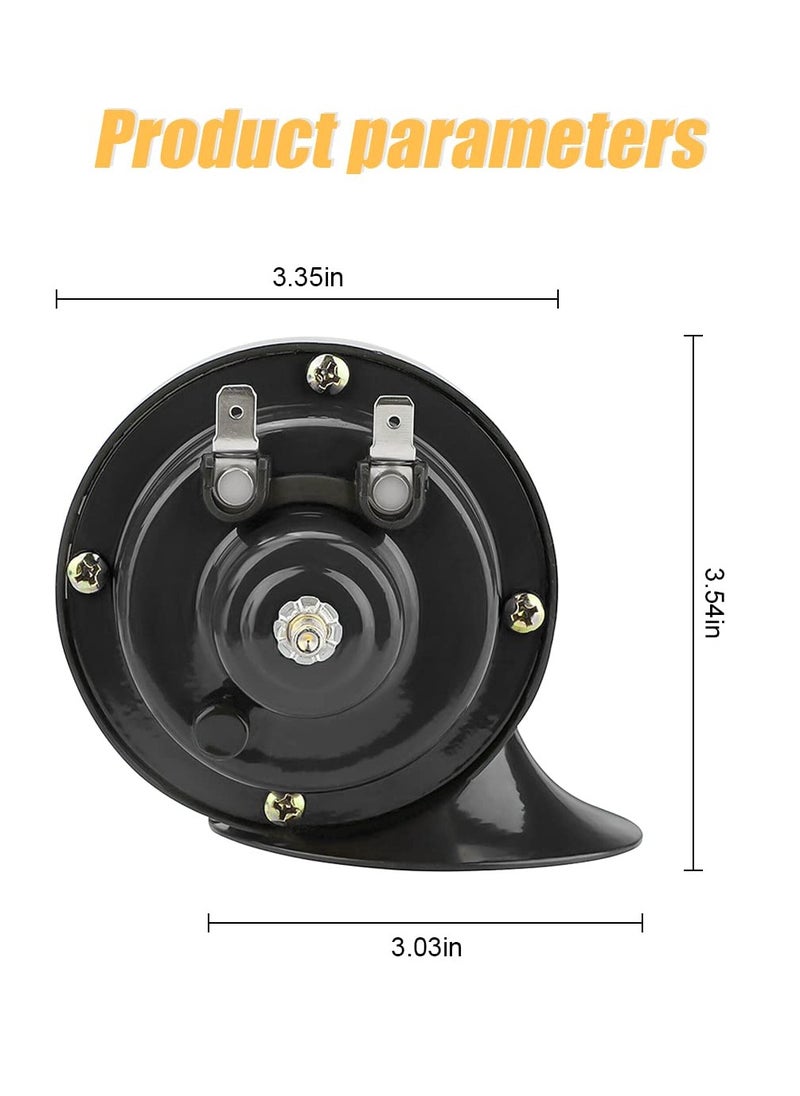 Generic - 2PCS Super Loud 12V Waterproof Air Train Horns, Double Snail Horn Kit for Cars, Motorcycles, Trucks, Bikes, and Boats - Universal Automotive Accessories (Black) - Image 1