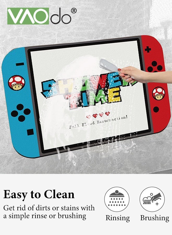 فاو دو سجادة حمام بتصميم وحدة التحكم في الألعاب، سجادة حمام، سجادة حمام ناعمة مانعة للانزلاق، سجادة حمام سريعة الامتصاص للماء، سجادة حمام ماصة قابلة للغسل لغرفة المعيشة وغرفة النوم والحمام والمكتب 60*90 سم - Image 3