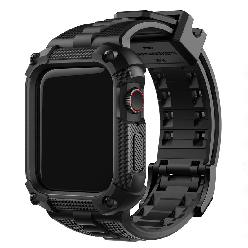 Fullmosa حزام ساعة آبل المتين 46 مم سلسلة 10، حزام iWatch واقي من TPU مع غلاف مضاد للصدمات بمعيار عسكري وواقي شاشة - Image 2