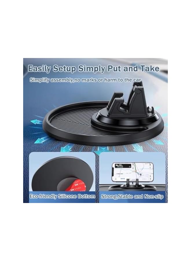 Green Tiger Car Mobile Phone Holder, Universal 360° Rotatable Dashboard Silicone Holder for 4-7" Smartphones - Image 3