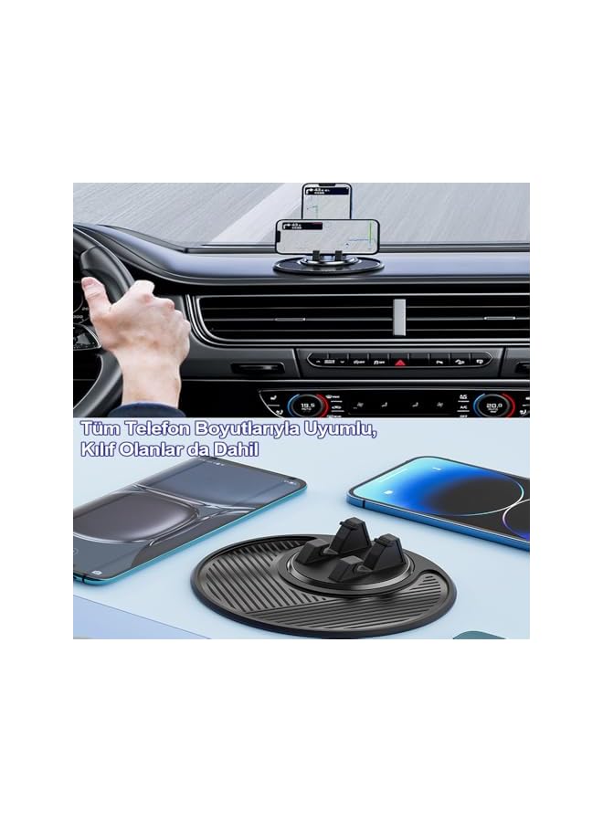 Green Tiger Car Mobile Phone Holder, Universal 360° Rotatable Dashboard Silicone Holder for 4-7" Smartphones - Image 4