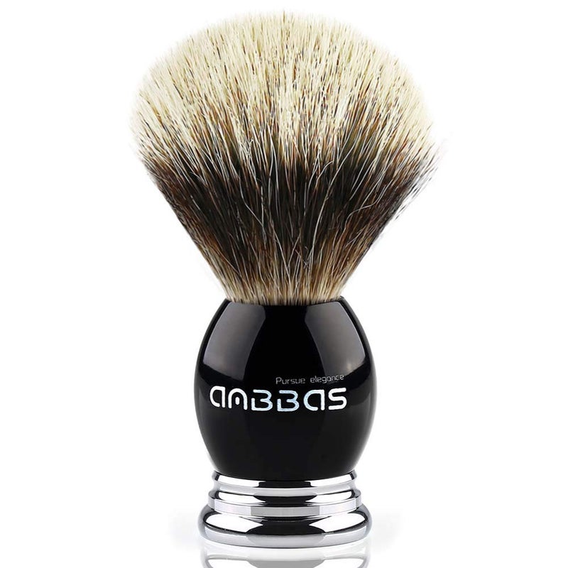 Anbbas Silvertip Badger Shaving BrushBlack Resin  Alloy Handle for Men Wet ShavePure Badger HairNo Hair SheddingNo Terrible Smell